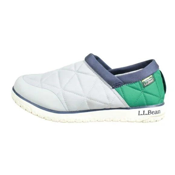 LL Bean Gray Nylon Mesh Cozy Fleece Ultralight PrimaLoft Slippers 10 M - Picture 1 of 9